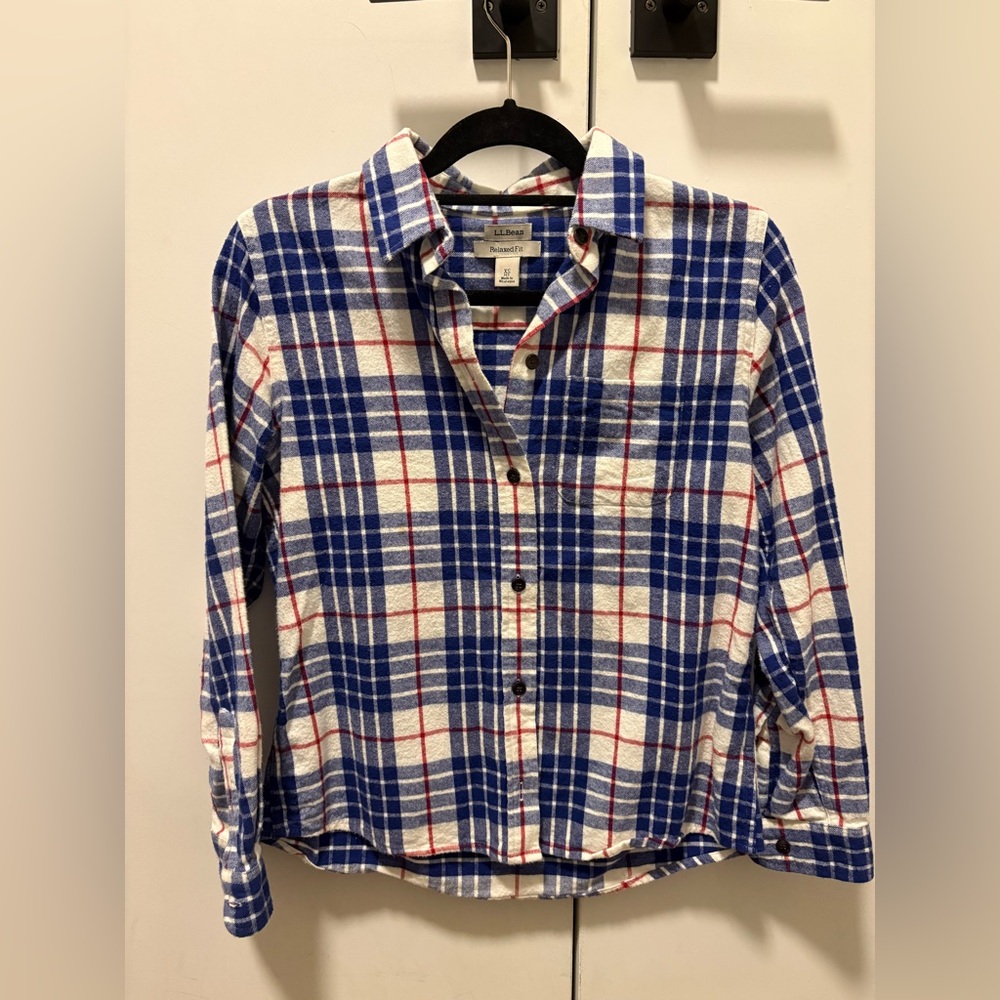 L.L. Bean Blue and Red Plaid Shirt